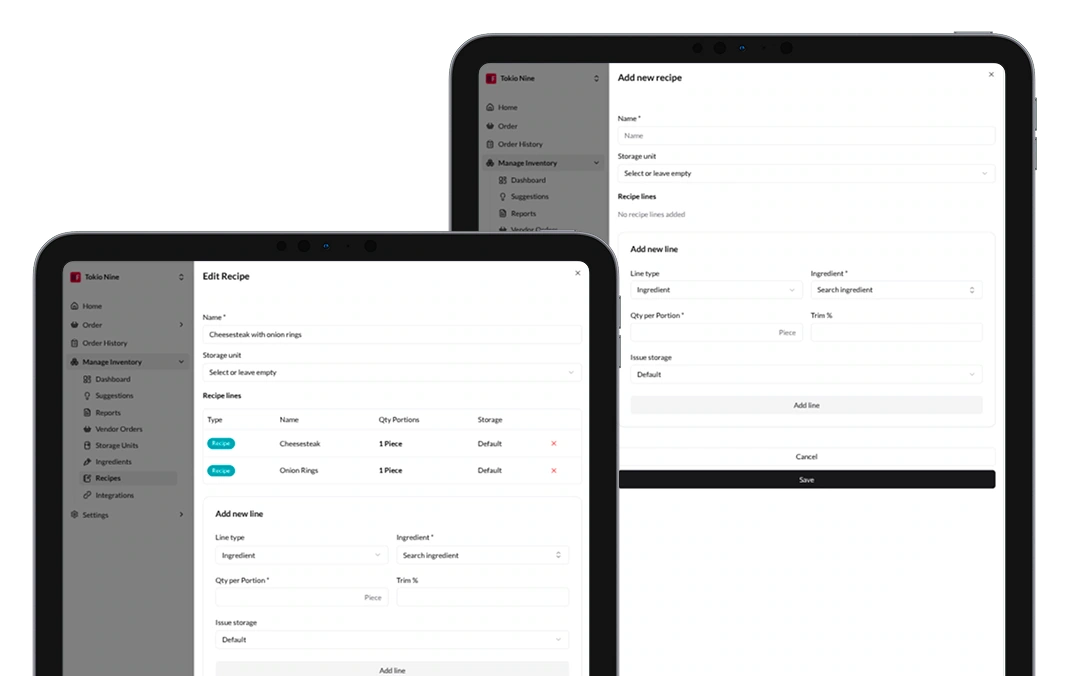 Nested Recipes UI